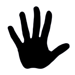 Black hand silhouette, Handprint - vector illustration