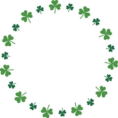 Fototapeta premium St Patrick Lucky Grass Wreath.St Patrick round frame.