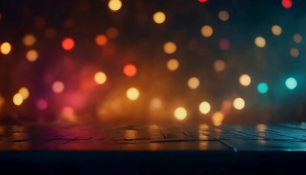 colorful blurry light over a crowl