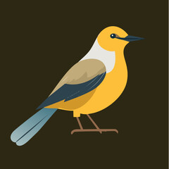 Yellow Bird Vector Illustration