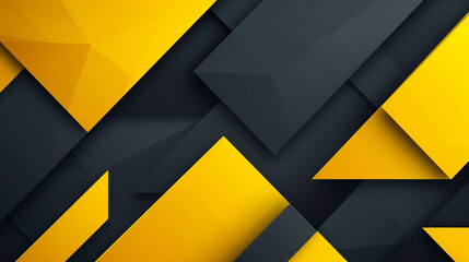 Charcoal & yellow geometric background vector presentation design. PowerPoint and Business...