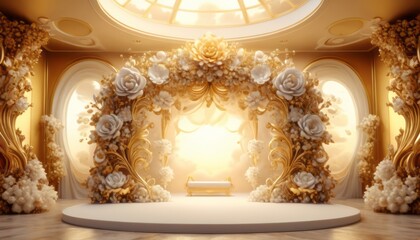 Wedding card series, beautiful formal wedding decoration - obrazy, fototapety, plakaty
