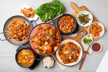 Stir-fried tripe, pork tripe, dakdoritang, dakdoritang, dakdoritang, stir-fried spicy pork, doenjang stew, kimchi stew, Korean food, traditional food, side dishes