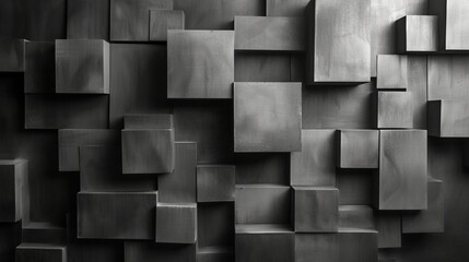 A series of overlapping, monochromatic squares, gradually changing in size
