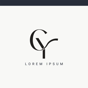 letter cy and yc logo design vector template.