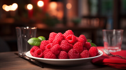 raspberries on a plate