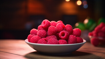 raspberries on a plate