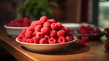raspberries on a plate