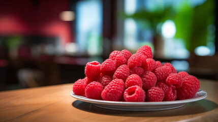 Raspberries on a plate