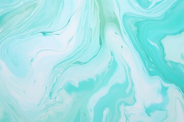 A captivating image of a remarkably beautiful blue and green fluid painting that captivates the imagination., Pastel cyan mint liquid marble watercolor background, AI Generated - obrazy, fototapety, plakaty