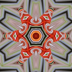 Fototapeta na wymiar Abstract Kaleidoscope with geometric pattern. Kaleidoscopic background design. Hypnotic background. Abstract illustration.