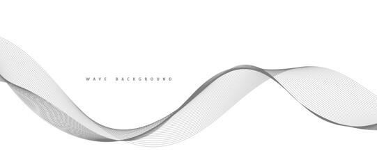 Abstract wave element for design. Digital frequency track equalizer. Stylized line art background. Vector illustration. Wave with lines created using blend tool. Curved wavy line, smooth stripe.