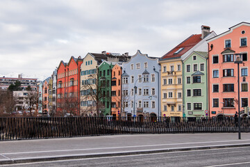 Naklejka na ściany i meble Innsbruck, Austria, 01.01.2024: view of downtown.