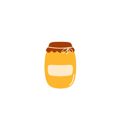 Honey jar icon in flat design