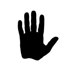 Black hand silhouette, Handprint - vector illustration