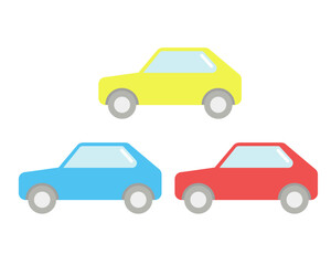 クルマ_赤青黄