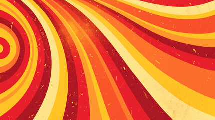 Red & yellow retro groovy background vector presentation design