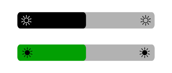 Brightness slider graphic symbol. Range scroll bar in web form, online application. Isolated slider icon in vector graphic flat style