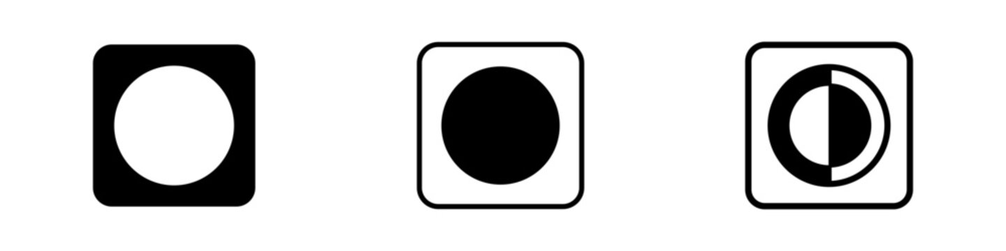 Adjust the contrast icon. Set of screen brightness control icons. Contrast settings icon. Contrast level icon in vector design style