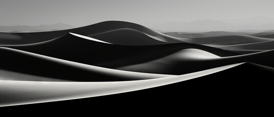 Monochrome Elegance of Desert Dunes - obrazy, fototapety, plakaty