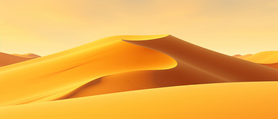 Serene Yellow Dunes Desert