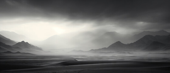 Monochrome Elegance of Desert Dunes