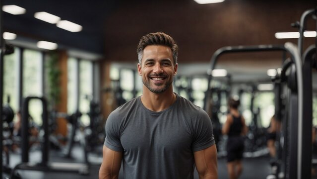 Close-up high-resolution image of a healthy person doing workout at gym.