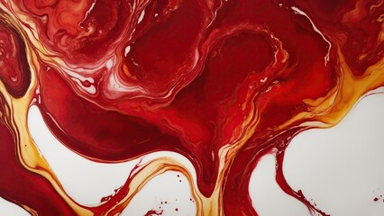 Abstract Red Natural luxury fluid art alcohol ink painting Background