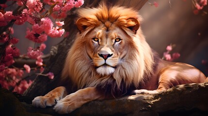 ion in the spring Embark on a visual safari with our ‘Lion in the Spring’ image
