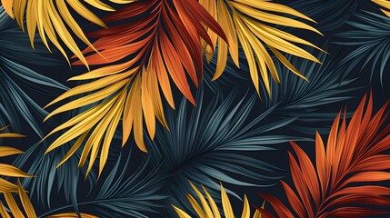 palm leaves seamless pattern.
 - obrazy, fototapety, plakaty