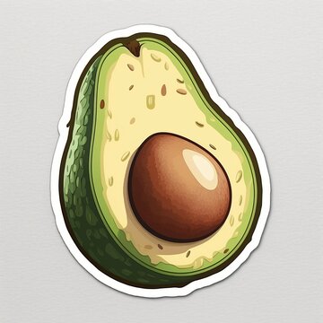 half of avocado icon cartoon
