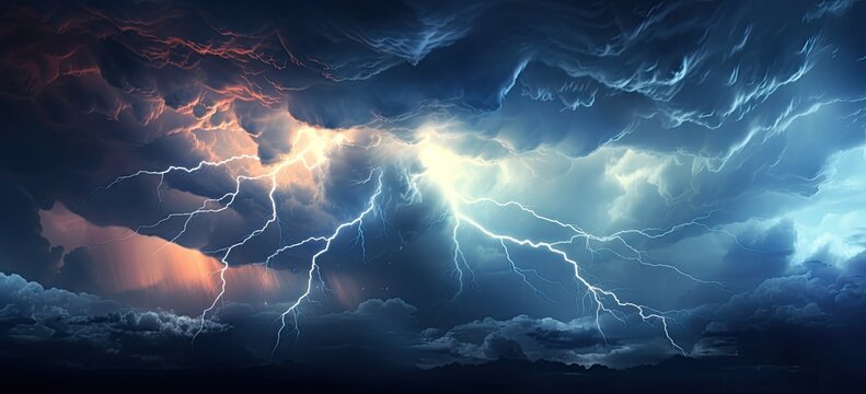 Dark and ominous storm clouds with rain, forming a striking abstract background filled with the rumble of thunder.