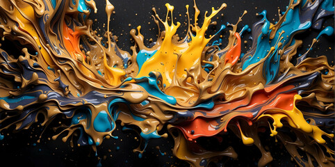 ultra detailed painting of paint splashes.