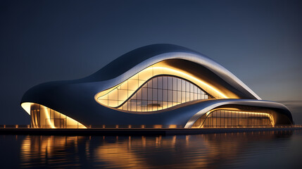 Obraz premium Modern abstract style cube shape building exterior