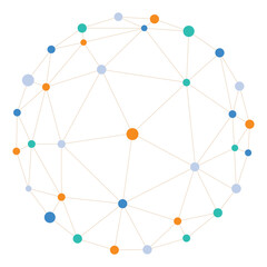 the connection of business team, the network of internet, web connected with the dot, the social media sign for communication