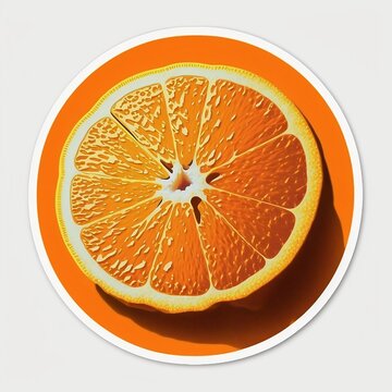 Orange vector fruit. Fresh orange icon. Fruit citrus with slices. Isolated on white.
