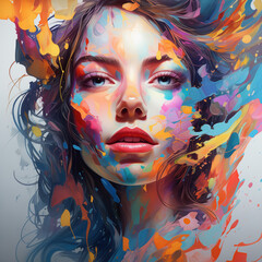 NEO ART  Colorful Girl Illustration V2 print 013