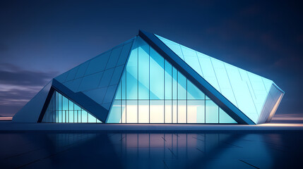 Abstract polygonal building exterior design, conceptual architectural design