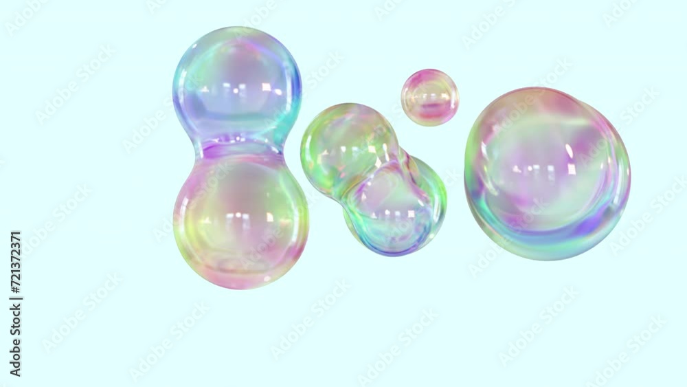 Aufkleber a metaball animation displaying liquid blobs transforming. 3d abstract colorful metaball background.