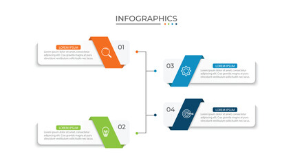 Vector infographic design template with 4 options or steps - obrazy, fototapety, plakaty