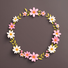 Obraz premium AI generated illustration of a frame with flowers around and copyspace for your text or image