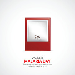 world malaria day. world malaria day creative ads design April 25. social media poster, vector, 3D illustration.