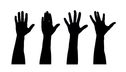 set of hand silhouettes - vector illustration
