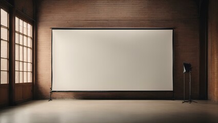 Cinema screen - white display screen with copy space
