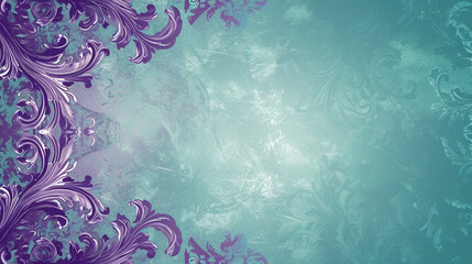 Fototapeta na wymiar Lavender & teal vintage background vector presentation design with copy space
