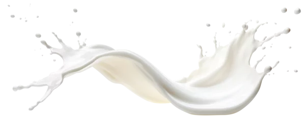 Keuken spatwand met foto Splash of milk or cream, cut out © Yeti Studio