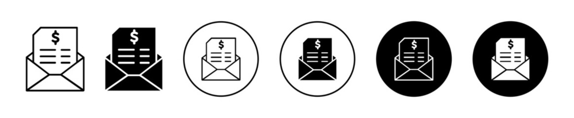 Invoice vector icon set collection. Invoice Outline flat Icon.