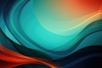 Colors of April, abstract background with waves in dark green, light green and orange hues, and with copyspace for your text. April background banner for special or awareness day, week or month
