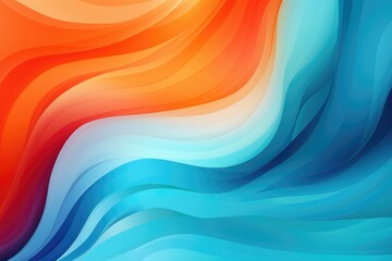 Colors of April, abstract background with waves in dark blue, light blue and orange hues, and with copyspace for your text. April background banner for special or awareness day, week or month