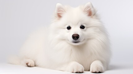 Dog, American Eskimo in sitting position